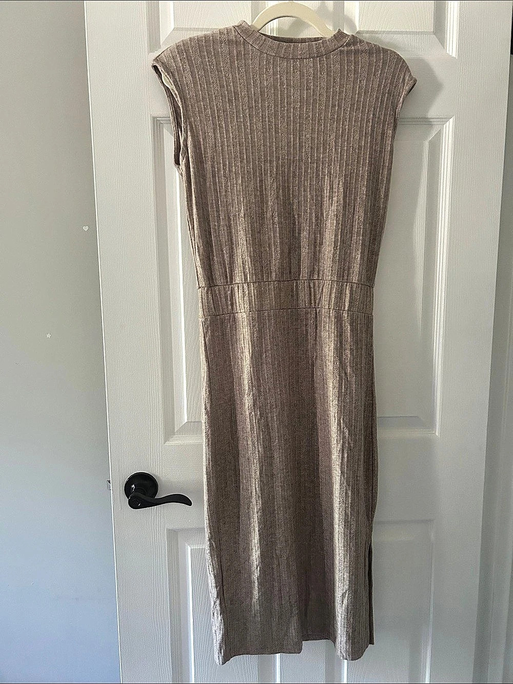 BCBGeneration Ribbed Midi Dress Neutral Small NWOT